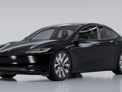 3D Model of Tesla Model 3 Highland 2024 Midrange Longrange 3D model