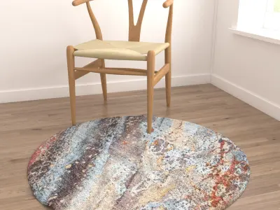 Round Rug Set 222 3D model