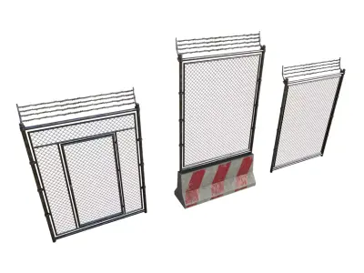 Modular Fence Pack 2 Low-poly 3D model