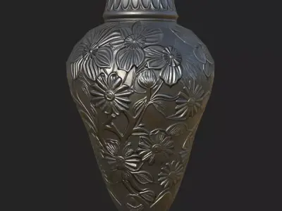 Baroque Antique Vase Low Poly 3 Textures PBR Low-poly 3D model