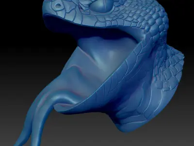 Snake Fantasy with Tongue  STL 3D Printing Model Thread Eater  3D print model