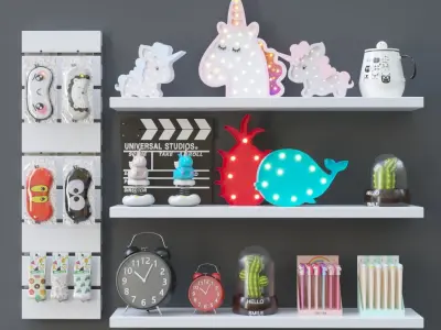 set of souvenirs and decor 3D model