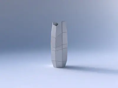 Vase double arc hexagon with large plates 3D print model