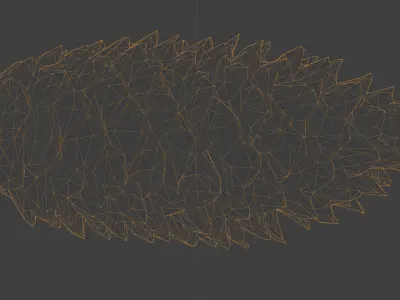 Photorealistic 3D scan of pine conifer cone Low-poly 3D model