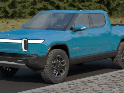 2023 Rivian R1T EV Pickup Truck Blue 3D model