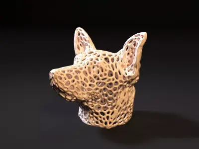 Chihuahua head Voronoi 3D print model