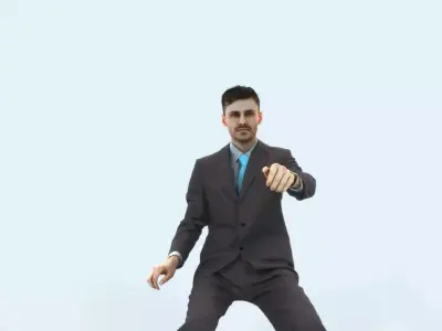 Posture 20D Driver Driving Sitting Elegant Man Low-poly 3D model