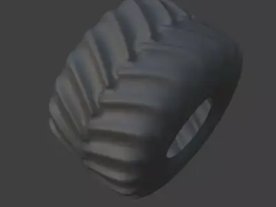 monster truck tire Low-poly 3D model