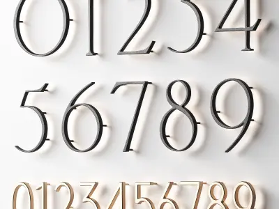  House sign door numbers Digits 0 - 9 Numbers with backlight 3D model