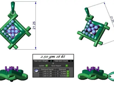 Pendant Earrings combo - 302 3D print model