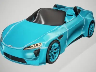 Current Convertible Car 3D model