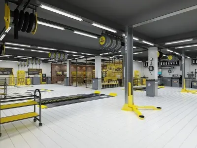 Car beauty repair shop 3D model