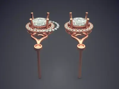 Luxury Earrings With Diamonds 2128 3D print model