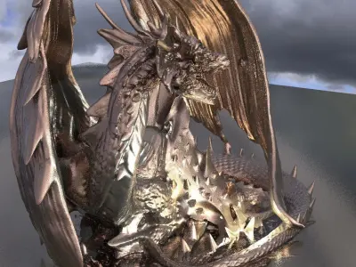 Arthurian Dragon King Sculpt 2  3D model