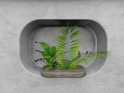 Car studio interior 02 3D model Low-poly 3D model