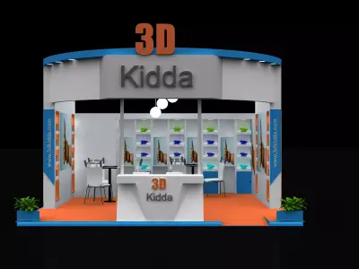 6x6 Exhibition Stand  3 Side Open 3D model