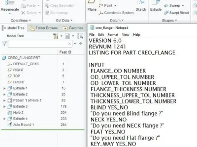 Creo Flange Design and Automation 3D model