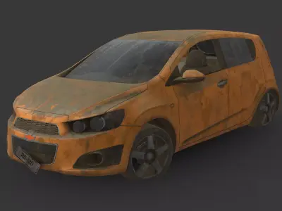 Abandoned Car - Chevrolet Aveo Low-poly 3D model