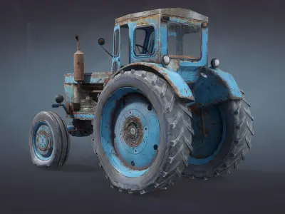 T-40 Tractor Low-Poly Low-poly 3D model