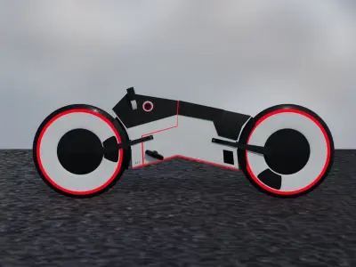 Cyberpunk Bike Low-poly 3D model