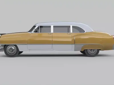 Mid-Century Classic Sedan Generic Vintage Car 3D Asset Low-poly 3D model