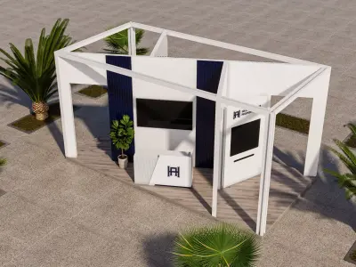 3D model of a Modern Traditional Exhibition Booth Low-poly 3D model