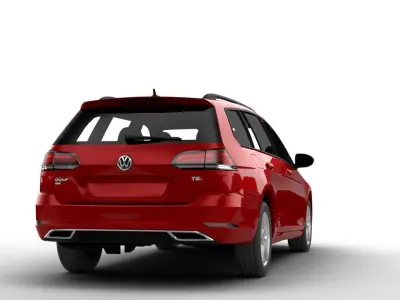 2018 volkswagen golf sportwagen Low-poly 3D model