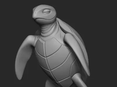 Mystical Sea Turtle Minimalist Sculpture 3D print model
