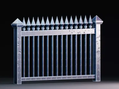 Stylized Halloween Props - Haunted Fence Low-poly 3D model