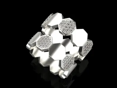 Wedding ring octagon 3D print model
