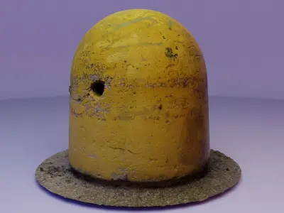 Concrete road bollards 01 high-poly 3D model