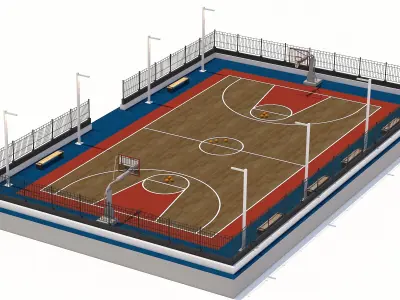 Basketball court  Low-poly 3D model purchase
