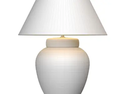  Floral European Nightstand Ginger Jar Chinese Table lamp 3D model