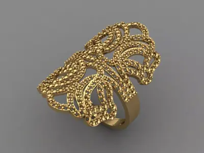 Vintage Womens Diamond Ring Women Rings 3dmodels 3D print model 3D print model 30