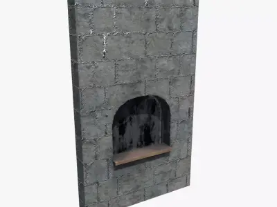 Medieval Stone Window Wall V02 Low-poly 3D model