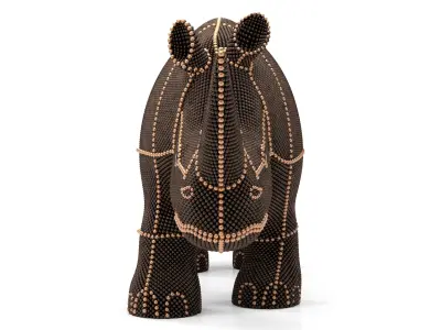 Pearl Rhino decoration statue 3D model