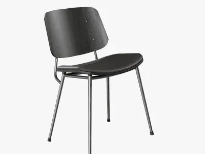 Soborg Metal Base-Model 3061-black lacquered and chrome Low-poly 3D model