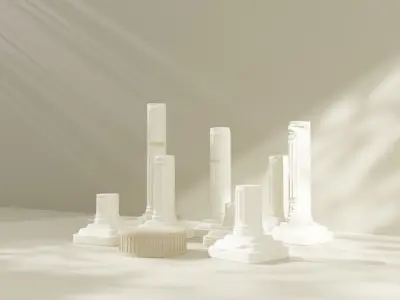 Old Roman columns and a podium 3D model