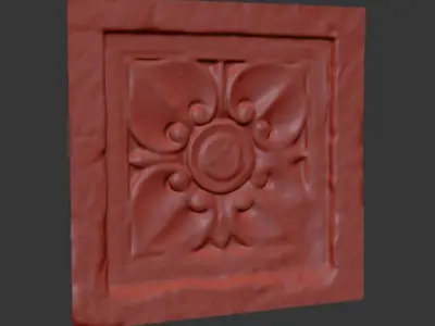 Ultra realistic Decorative plaster Scan 4k HD Low-poly 3D model
