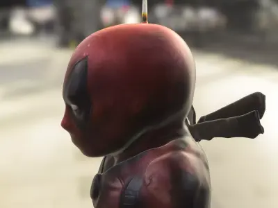 deadpool Candle Bust Low-poly 3D model