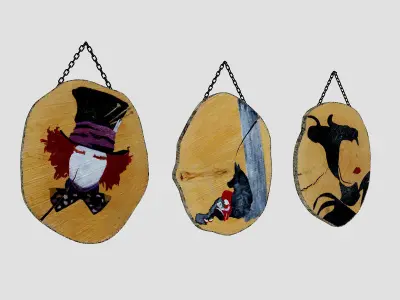 3D wooden tables model Low-poly 3D model