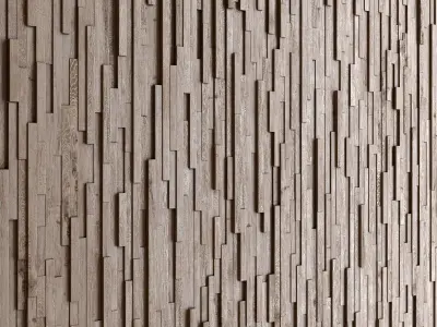 Wall wood long rail n1 3D model