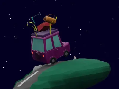 flying car Low-poly 3D model