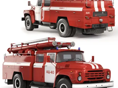 ZiL 130 AC-40 fire truck 1978 3D model