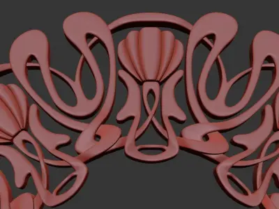 Art Nouveau circle frame 3 3D print model