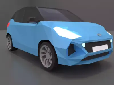 Hyundai i10 2020 lowpoly 3d model 3D Low-poly 3D model