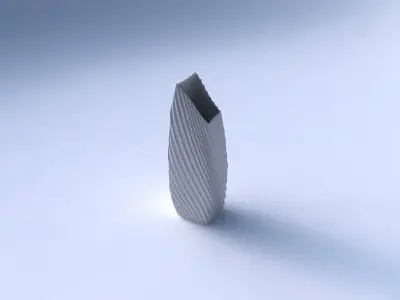 Vase bent rectangle with bent extruded lines 3 3D print model