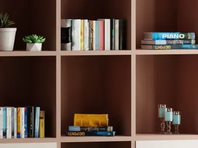 Home library room 3D model