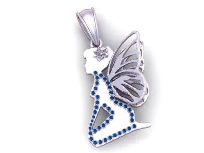 FAIRY DIAMOND PENDANT 3D PRINTABLE-MODEL U 3D print model