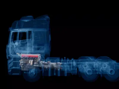 Semi Truck with Cockpit 3D model